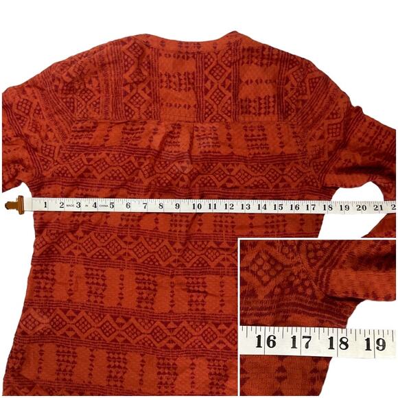 Lucky Brand X Peter Dunham Collaboration Aztec Tribal Button Up Collarless Shirt - Picture 10 of 12